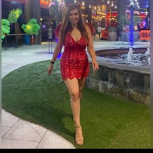 Gently used TOBI  red mini dress size Medium